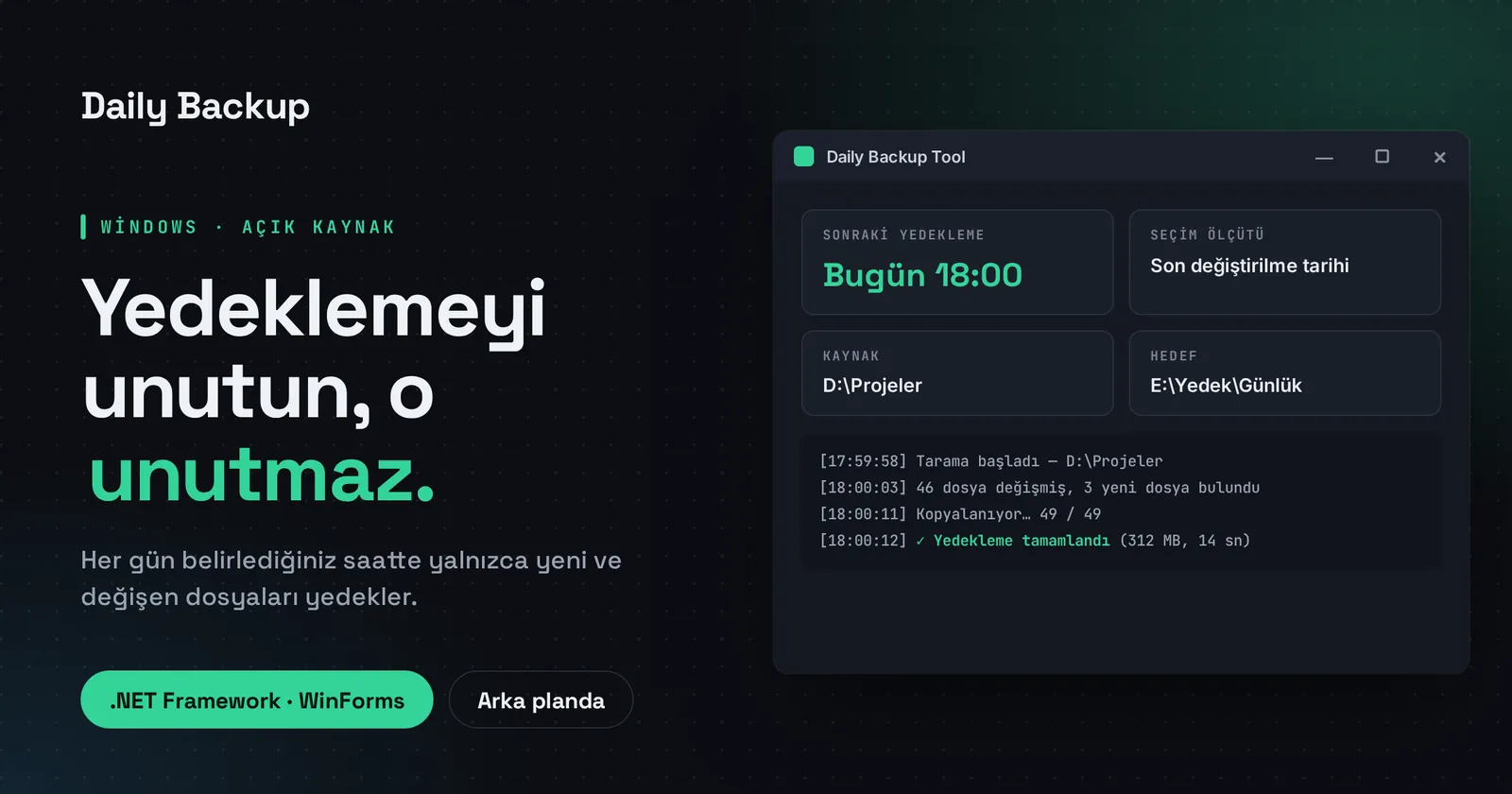 Daily Backup ekran görüntüsü